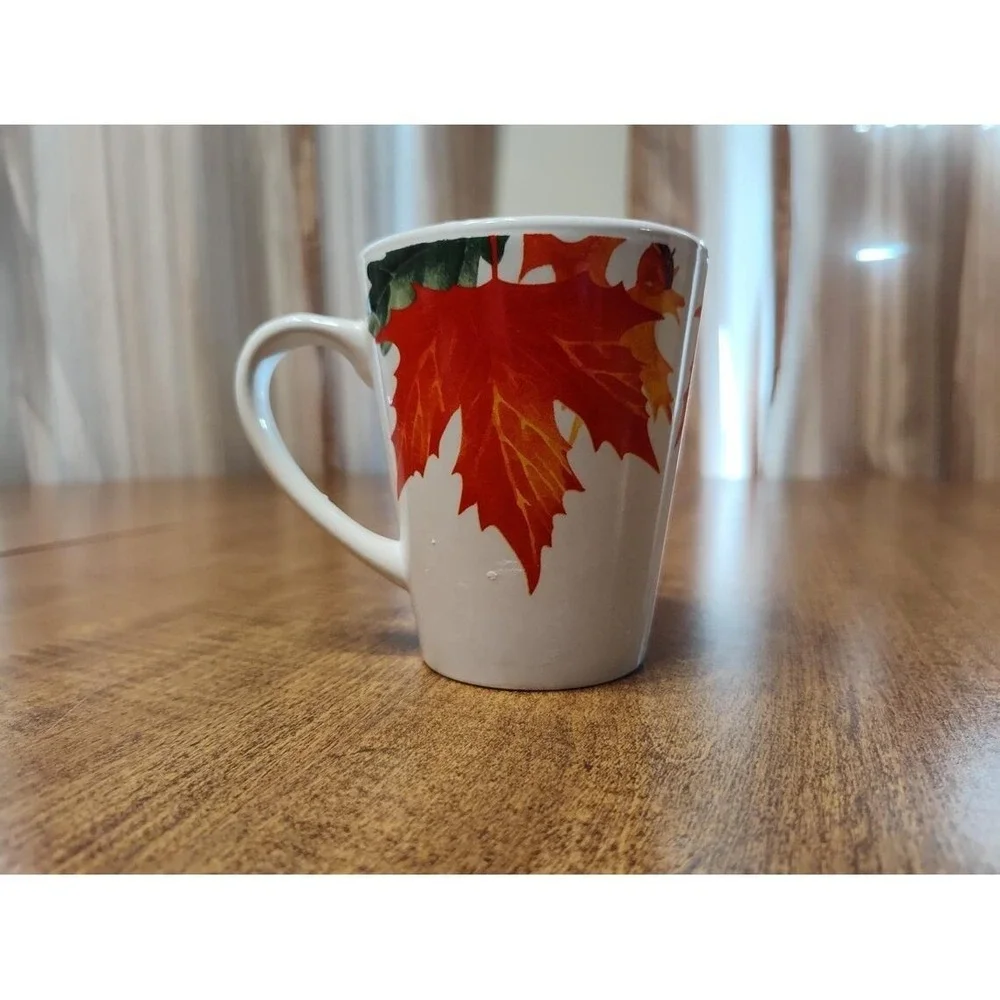 Handmade Autumn Maple Leaves 10 oz Pumpkin Spice Two Wick Mug Candle OOAK B22